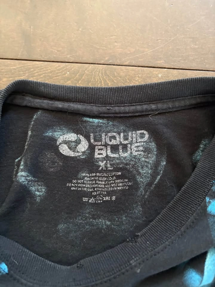 Liquid Blue Skulls All Over Print T-Shirt XL - photo 3