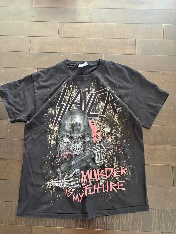 Slayer Murder Is My Future Band Tee Hanes Heavyweight L