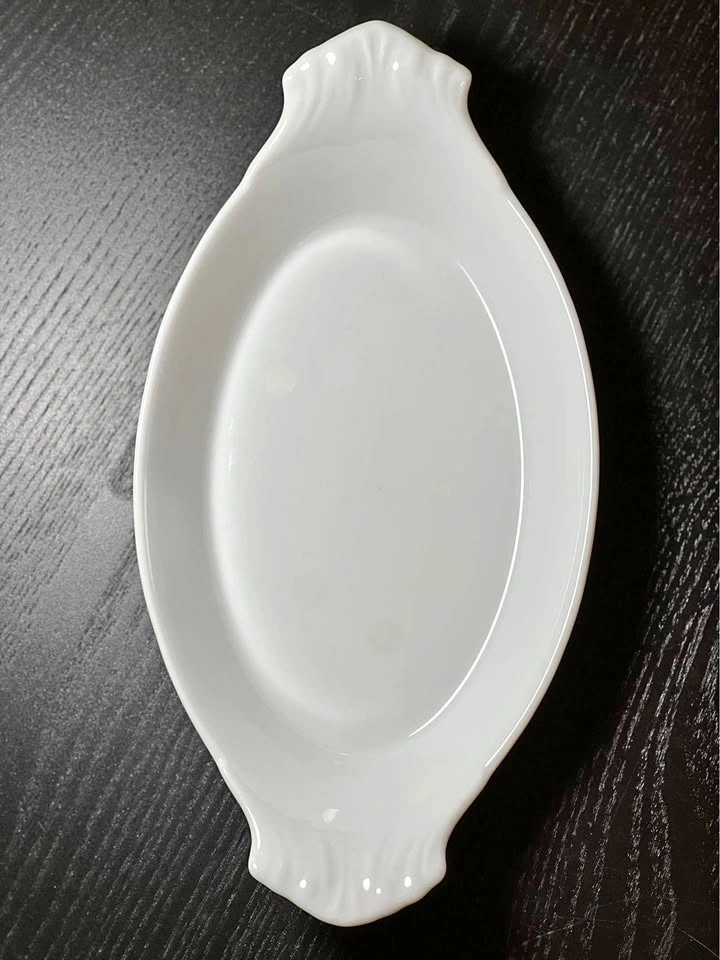 Apilco France White Porcelain Oval Au Gratin Dish No. 9