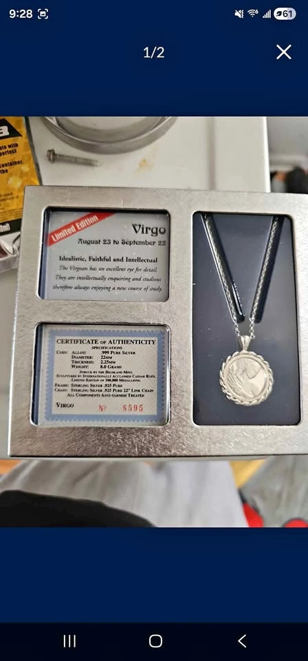 Limited Edition Virgo Zodiac Pendant Necklace