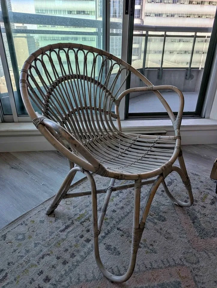 Papasan Chair & Blanket - Moving Sale