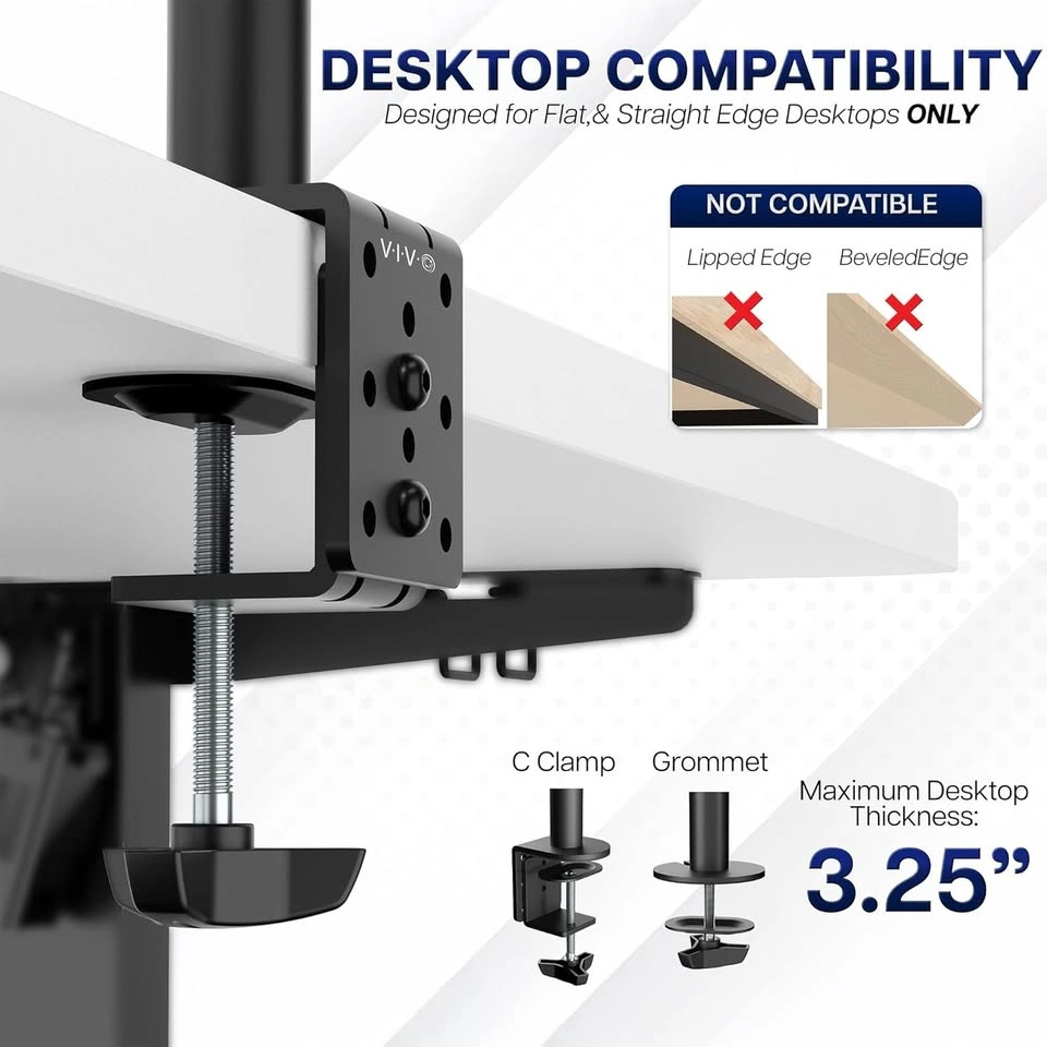 Brand New VIVO Dual Monitor Desk Mount STAND-V032 – Sealed Box - photo 3