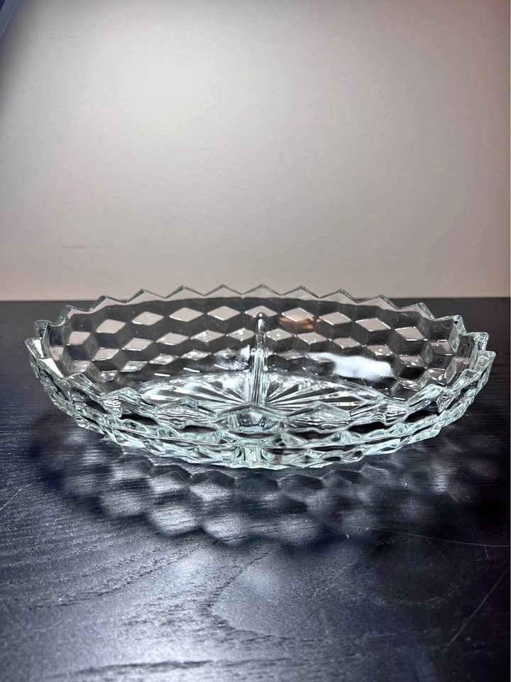 Vintage Fostoria American Glass Relish Dish