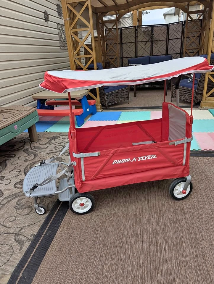 Radio Flyer Tailgater Wagon With Canopy and Cooler Caddy
