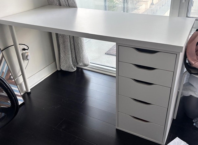 IKEA Study Desk - ALEX Drawers + LAGKAPTEN Tabletop