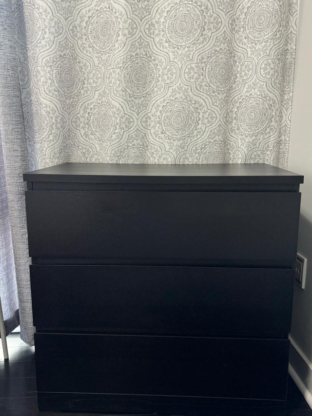 NEW IKEA STORKLINTA 3-Drawer Dresser - Dark Brown/Oak