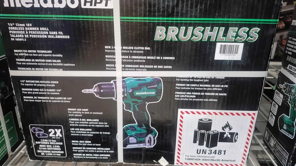 Metabo HPT 18V Cordless Hammer Drill DV 18DBFL2 Kit - photo 2