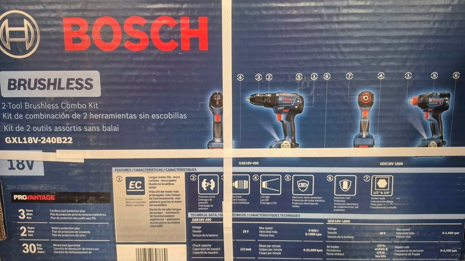Bosch GXL18V-240B22 18V 2-Tool Brushless Combo Kit - photo 2