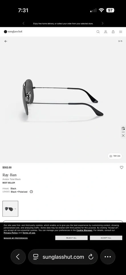 Ray-Ban Aviator Total Black Sunglasses - photo 3