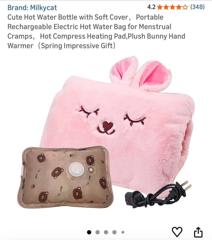 Cute Hot Water Bottle with Soft Cover - photo 3