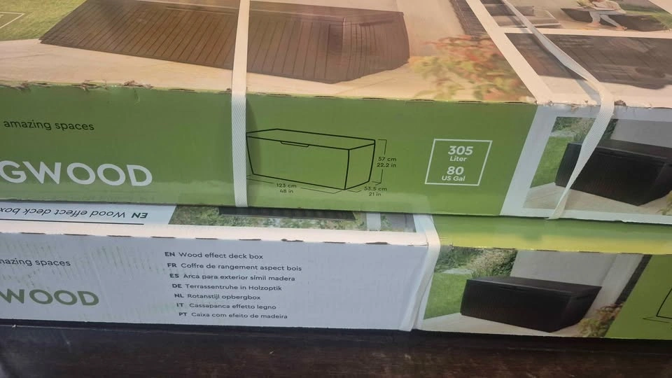 Keter Springwood Deck Box New in Box 305 Liter Storage - photo 2