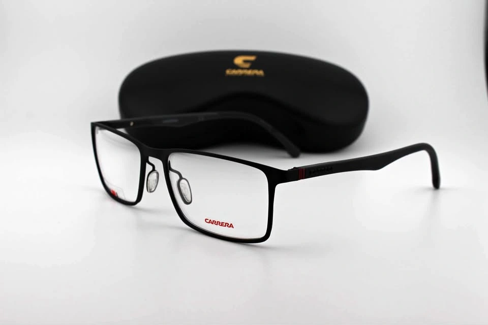 CARRERA Men's Eyeglasses Metal Matte Black Rectangular Full Rim