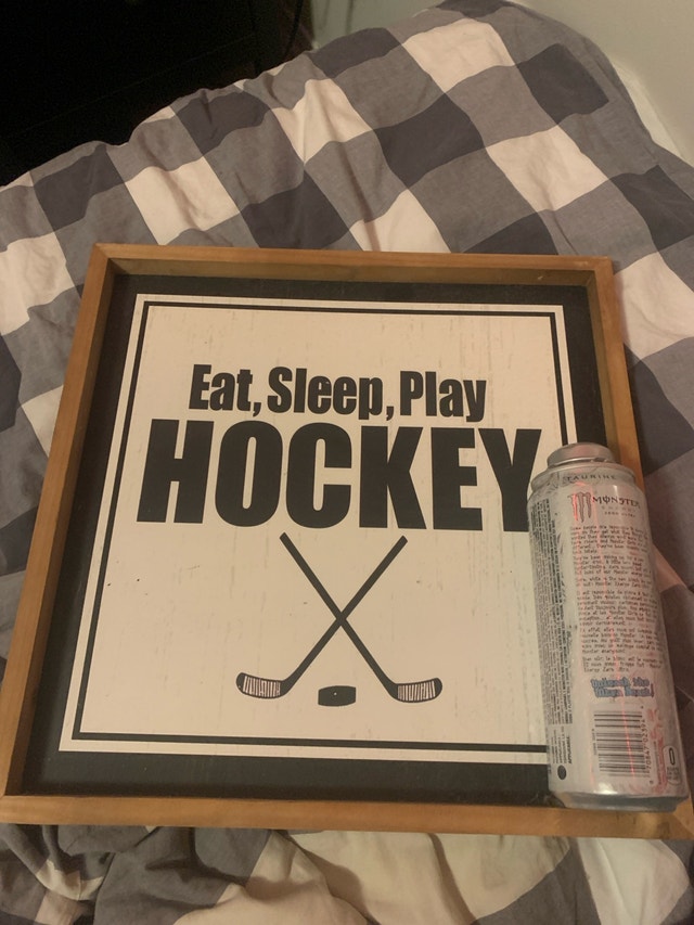 Eat Sleep Hockey Framed Wooden Poster - photo 3
