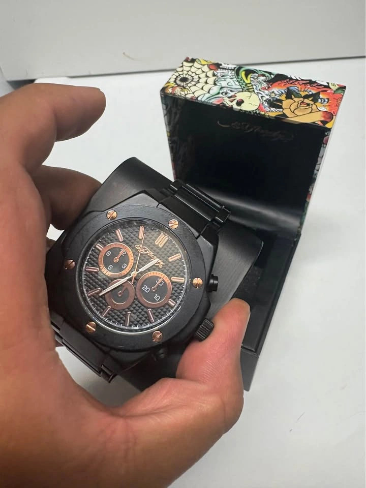 Ed Hardy Men's Black Stainless Steel Watch Model 50441 w/ Box - photo 4