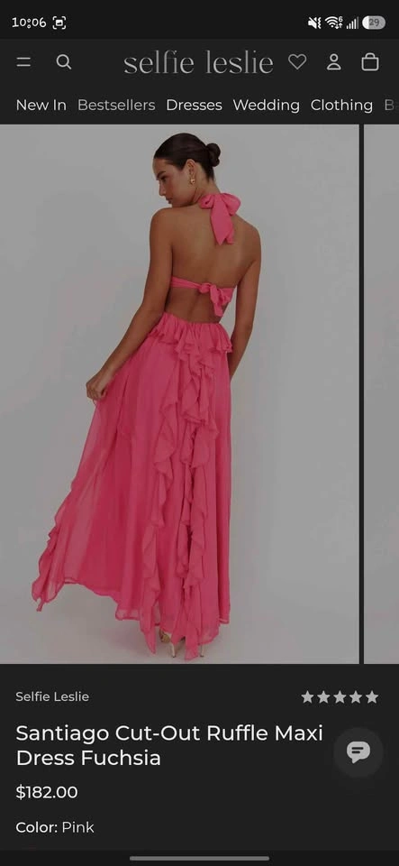 Selfie Leslie Fuchsia Ruffle Maxi Dress - Size S - photo 2