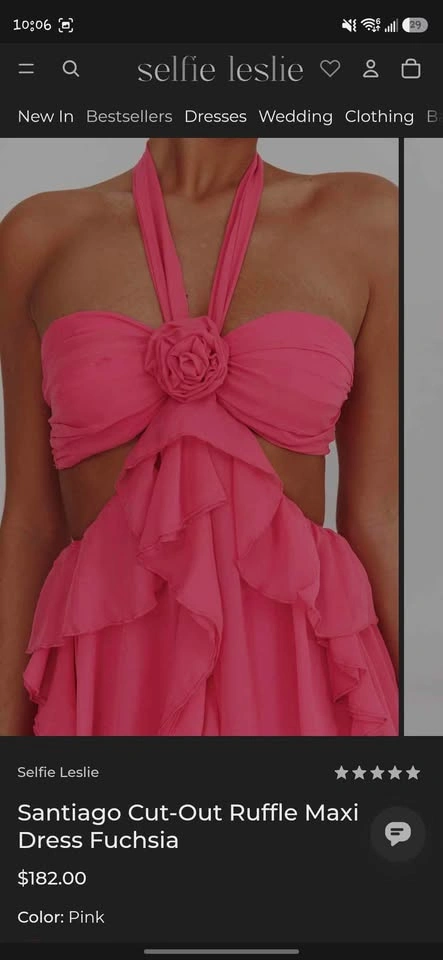 Selfie Leslie Fuchsia Ruffle Maxi Dress - Size S - photo 3