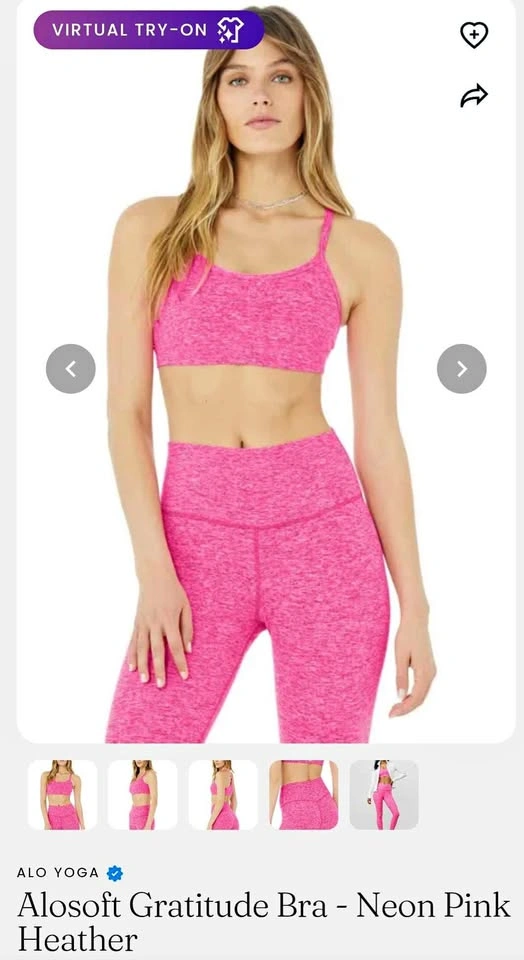 Alo Yoga Alosoft Set - Neon Pink Heather