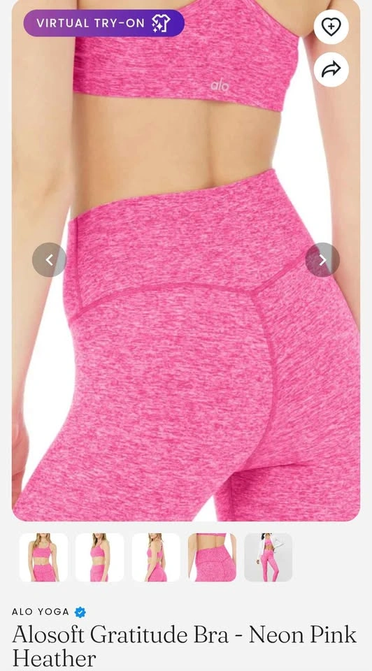 Alo Yoga Alosoft Set - Neon Pink Heather - photo 4