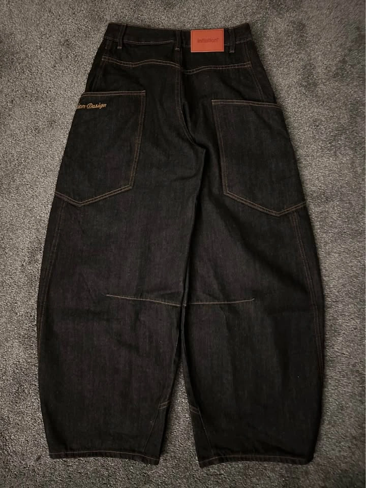 Black Raw Denim Jeans - photo 2