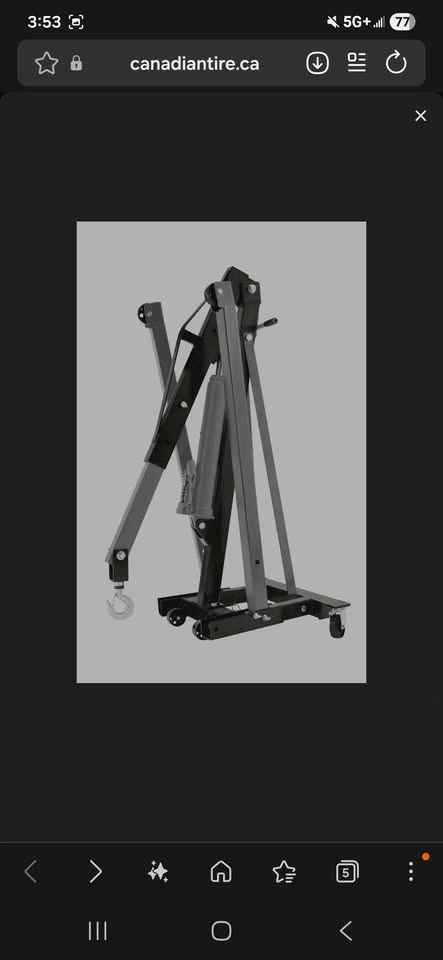 Maximum Foldable Hydraulic Shop Crane, 2-Ton - photo 4