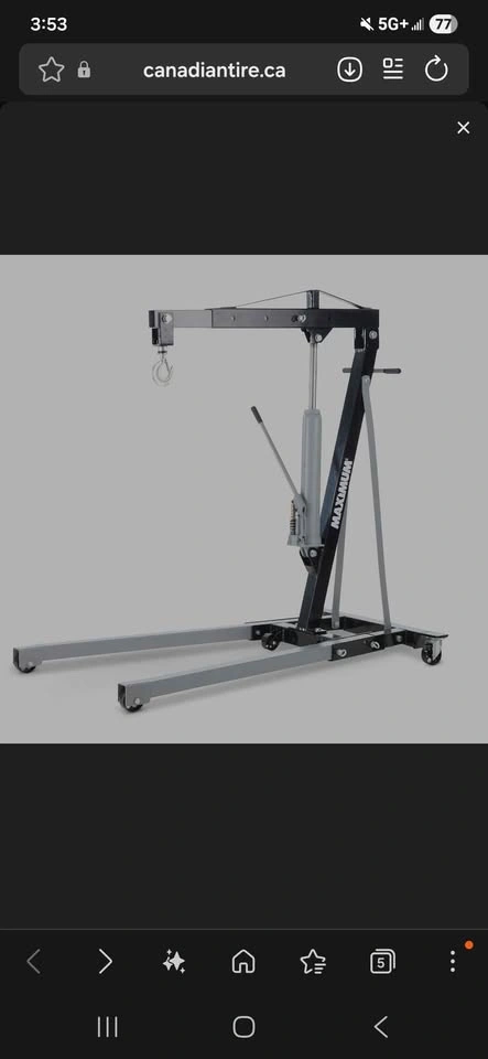 Maximum Foldable Hydraulic Shop Crane, 2-Ton - photo 5