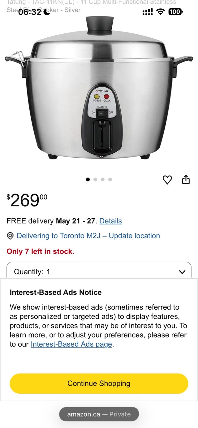 TATUNG Stainless Steel Rice Cooker / Steamer Set – Like New