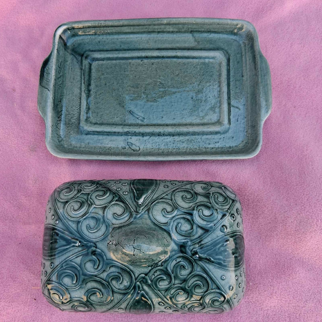 Spanish gray butter dish pottery - photo 2