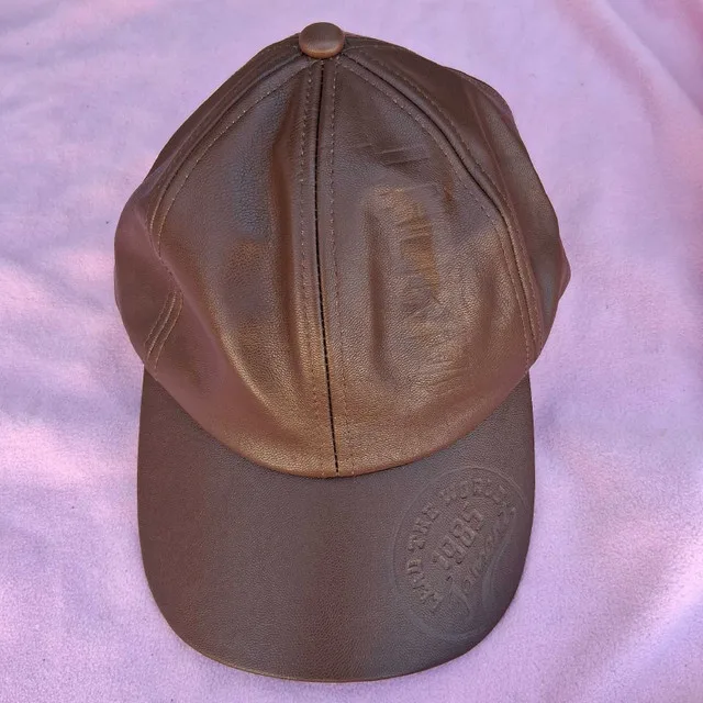 Leather brown Jamort Lead the World 1985 Hat thumbnail