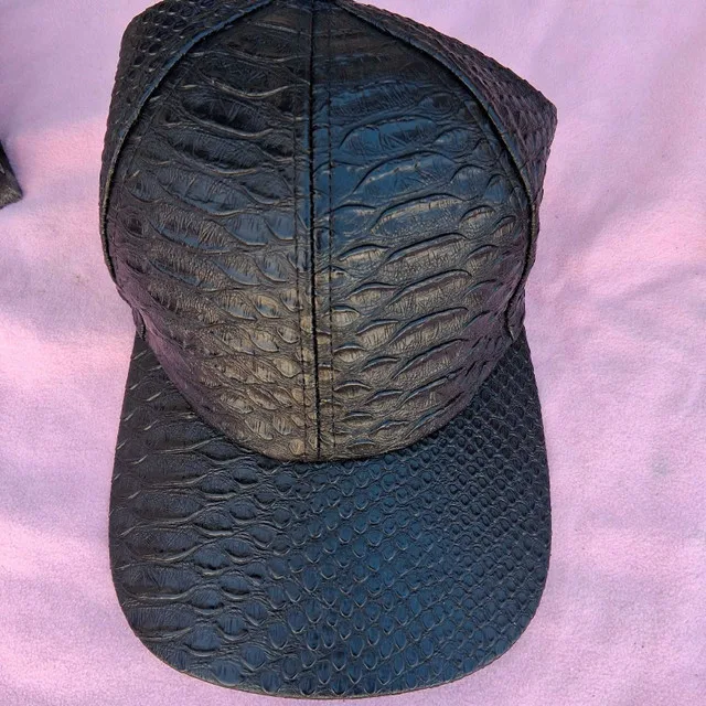 Leather black hat New thumbnail