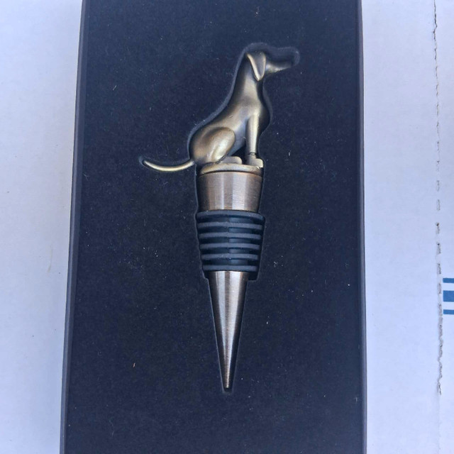 Bronze Bottle Stopper Dog themed