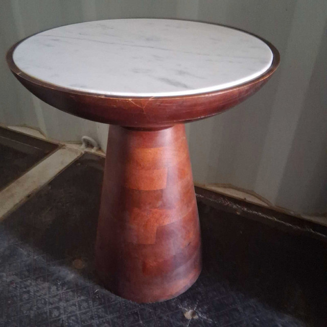 Marble Top Unique Wooden base End table