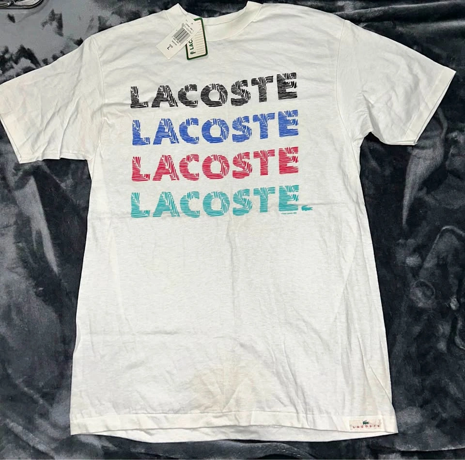 Vintage Lacoste 1990 Cotton Tee - Men's L (Slim Fit)