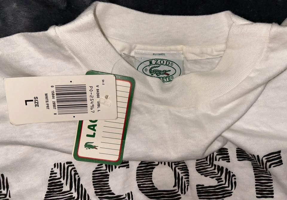 Vintage Lacoste 1990 Cotton Tee - Men's L (Slim Fit) - photo 2