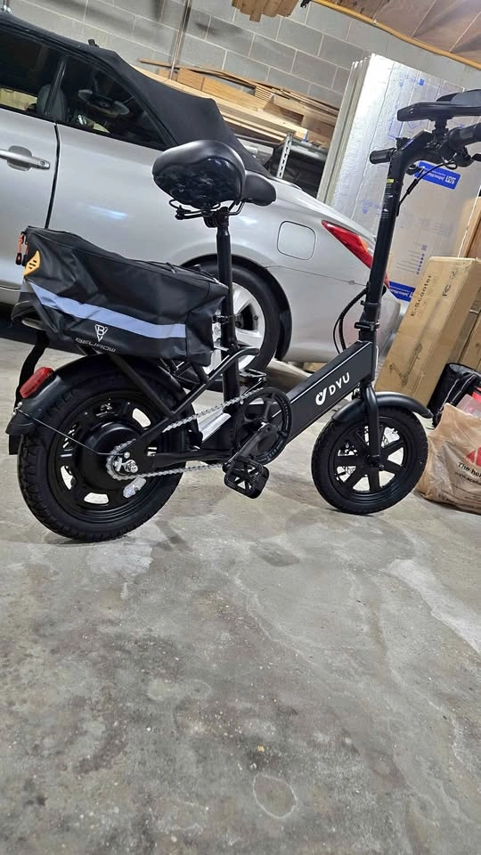Folding Electric Bike | All Black | Rear Bag Included