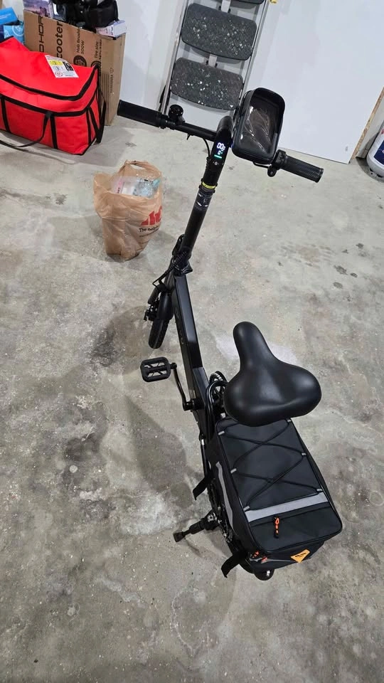 Folding Electric Bike | All Black | Rear Bag Included - photo 3