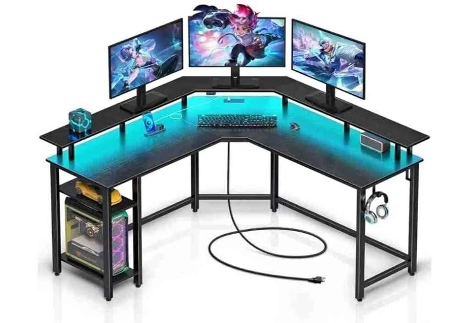Rolanstar Computer Desk 53" with Power Outlets