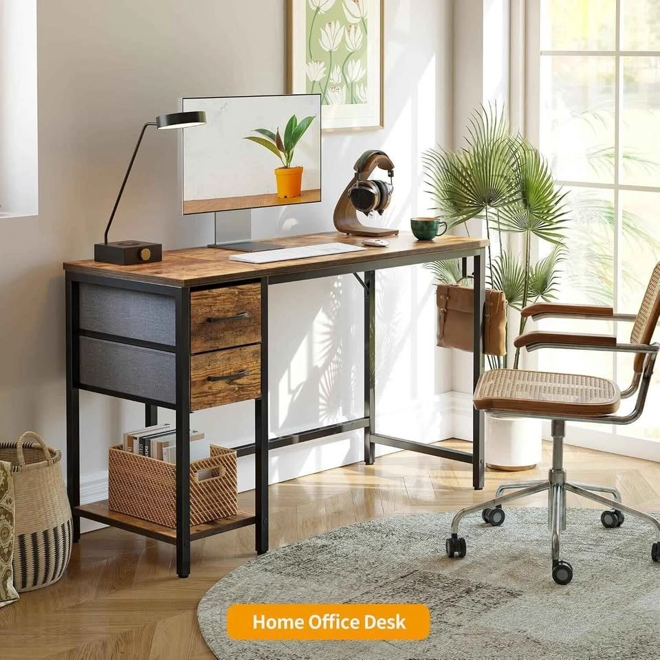 CubiCubi 47" 2-Drawer Desk, Light Brown - photo 2