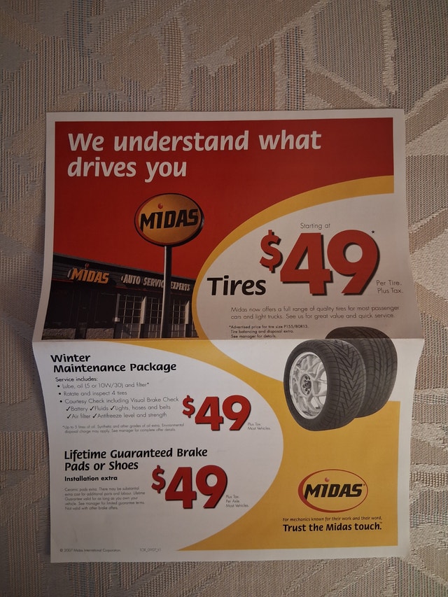 Vintage 2007 Midas Auto Service Flyer