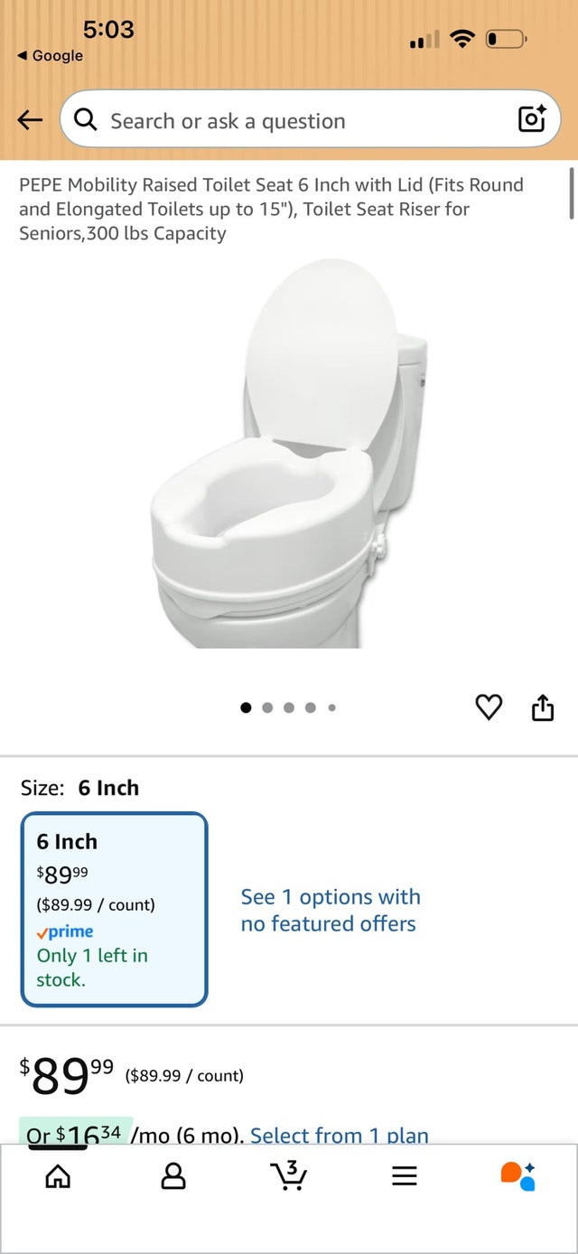 Brand New 6" Raised Toilet Seat for Standard Round Toilet - photo 2