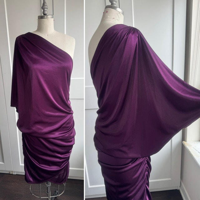 LE CHÂTEAU One Shoulder Dress - Plum, XL