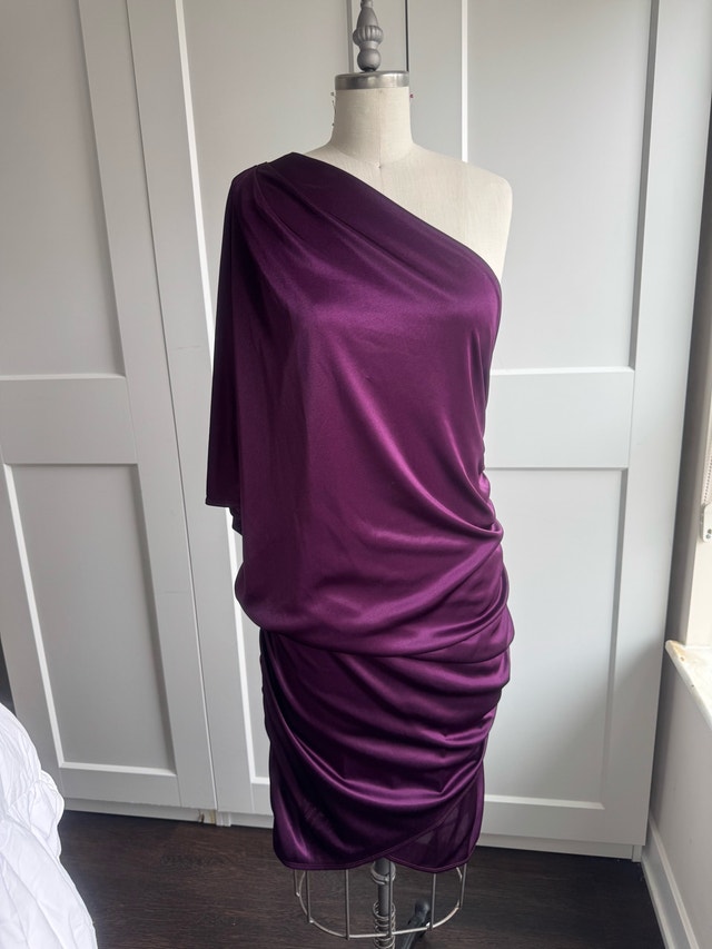 LE CHÂTEAU One Shoulder Dress - Plum, XL - photo 2