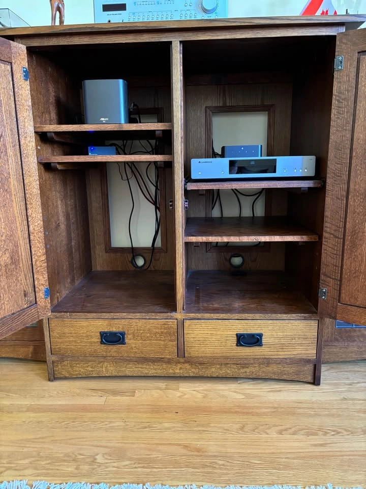 Custom Quarter-Sawn Oak Arts & Crafts Cabinet Set - 3 Pc - photo 2