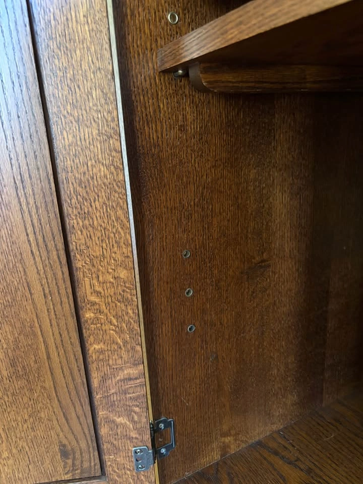 Custom Quarter-Sawn Oak Arts & Crafts Cabinet Set - 3 Pc - photo 4