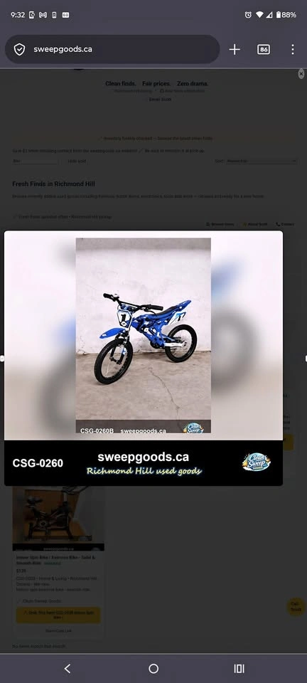 Kid's Dirtbike Styling Bicycle - 16"