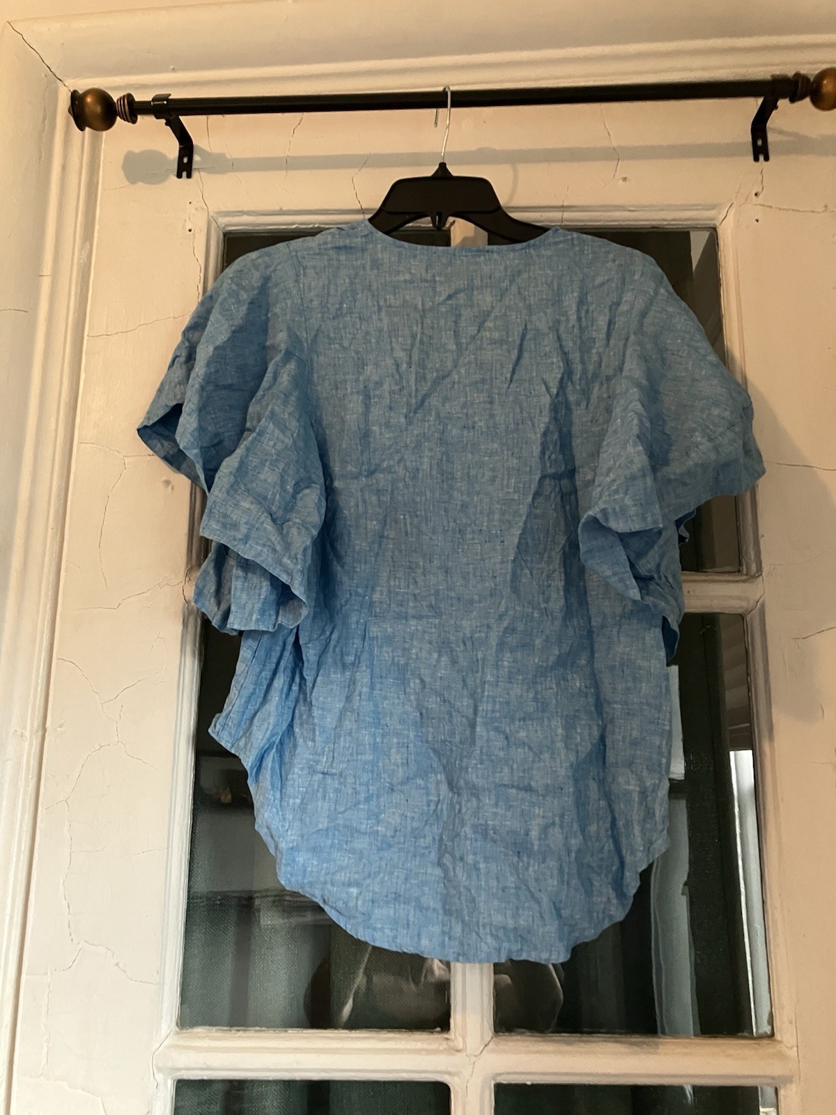 Karen Kane Women's Blue Linen Short Sleeve Blouse Size XS - photo 2