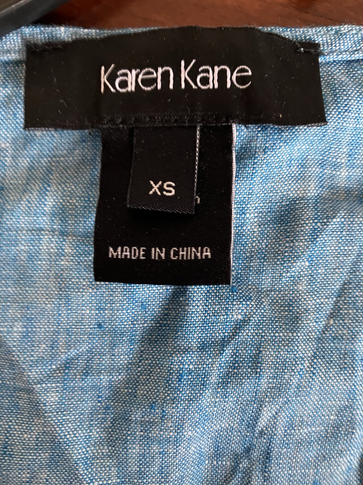 Karen Kane Women's Blue Linen Short Sleeve Blouse Size XS - photo 3