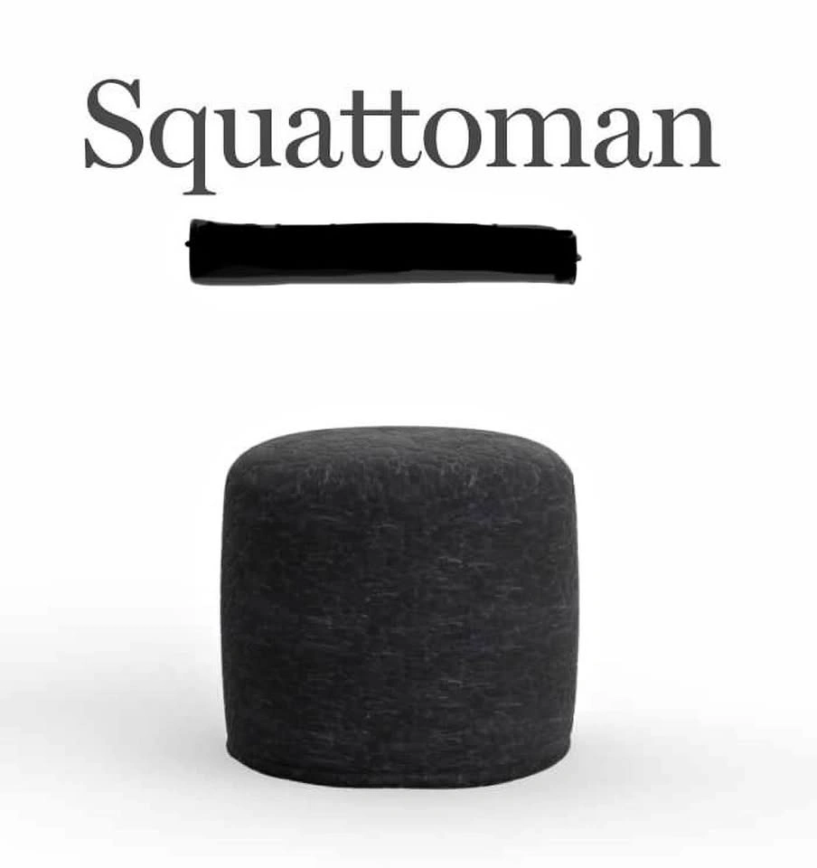 Lovesac Black Padded Velvet Squattoman, Brand New