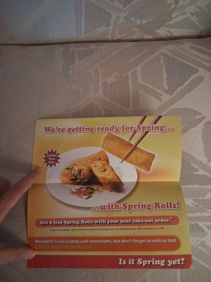 2008 Mandarin Buffet Collectible Take-Out Menu - Mississauga - photo 2