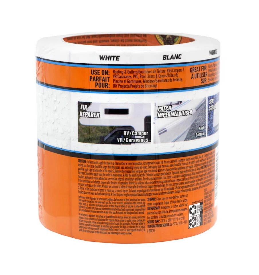 Gorilla Waterproof Patch & Seal Tape (White) – 4" x 10' - photo 2
