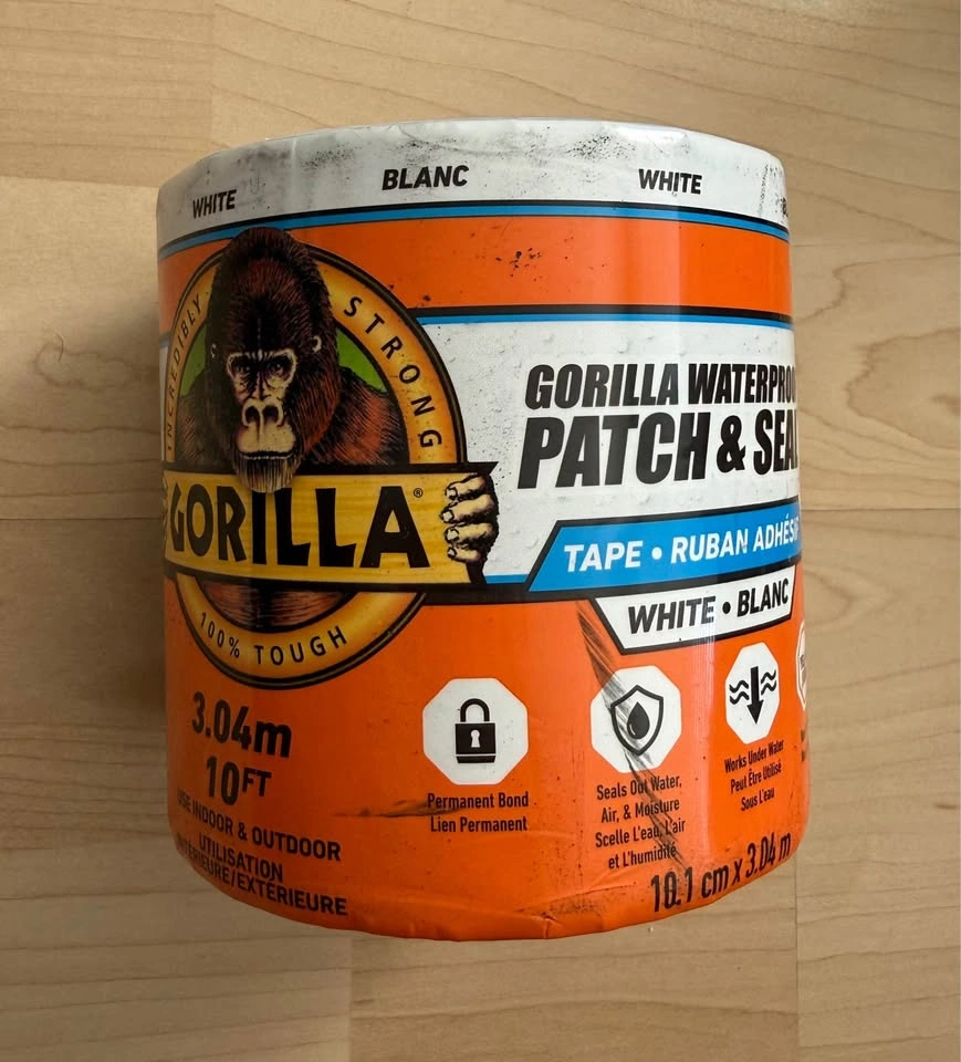 Gorilla Waterproof Patch & Seal Tape (White) – 4" x 10' - photo 3